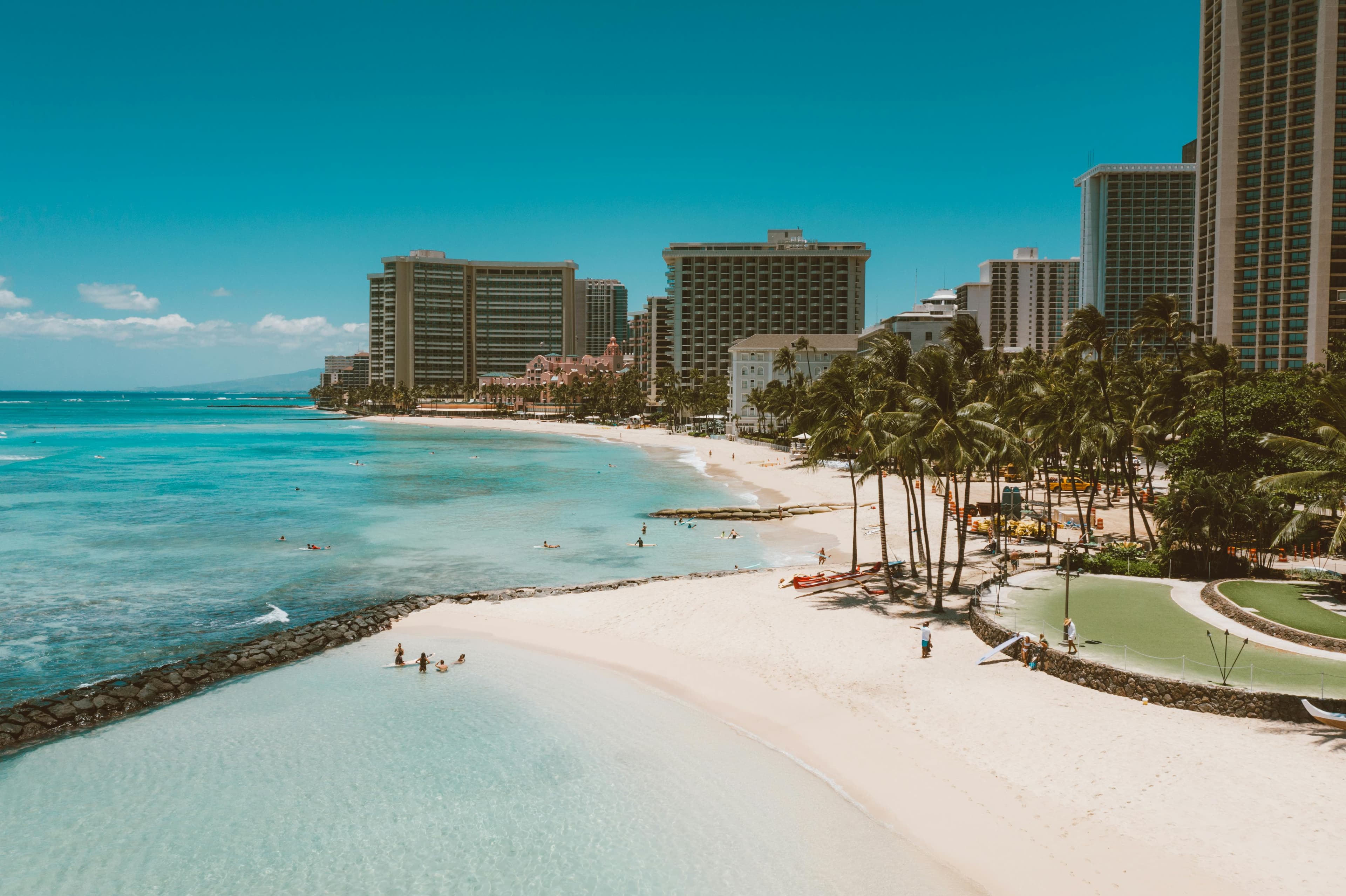 Crystal clear waters at Waikiki Beach